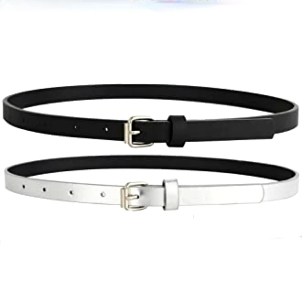 NWT KID'S SILVER & BLACK BELT BUNDLE: 30IN & 31IN.